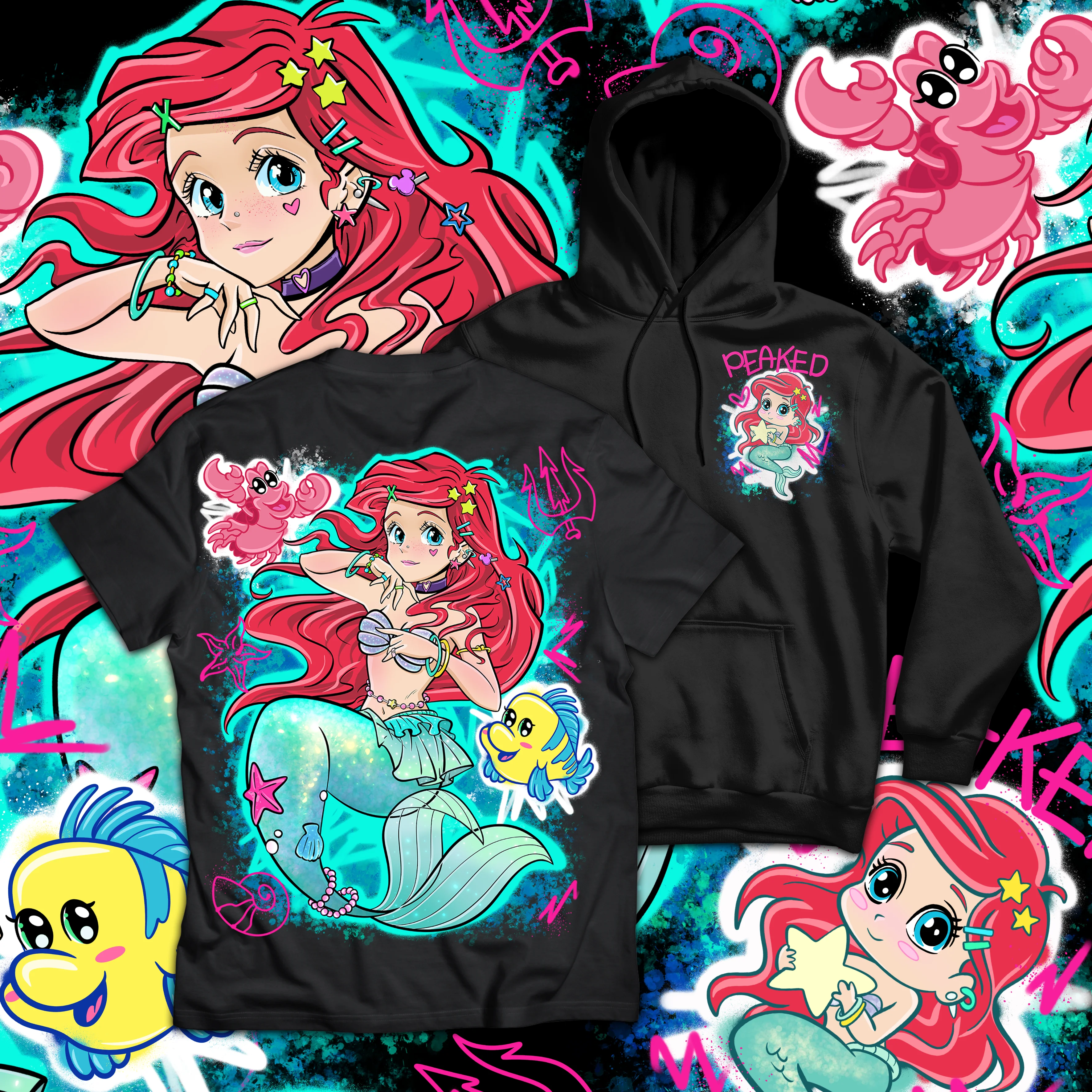 Limited Edition Kawaii Ariel T Shirt / Hoodie